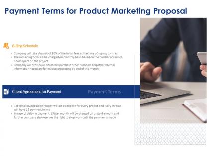 Payment terms for product marketing proposal ppt powerpoint presentation image