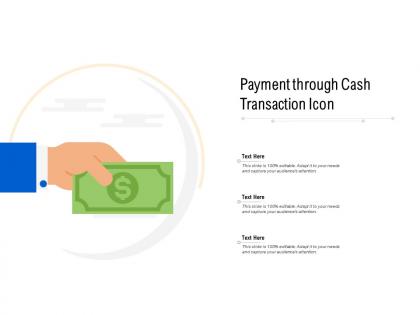 Payment through cash transaction icon