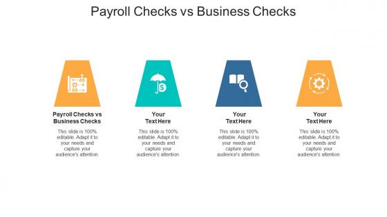 Payroll checks vs business checks ppt powerpoint presentation ideas visual aids cpb