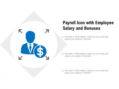 Payroll icon with employee salary and bonuses