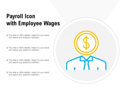 Payroll icon with employee wages