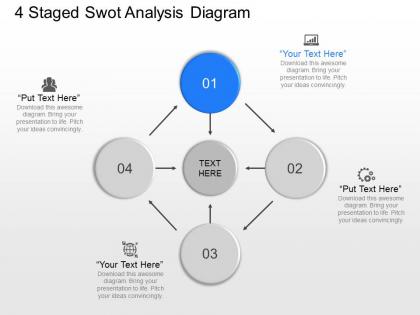 Pc 4 staged swot analysis diagram powerpoint template