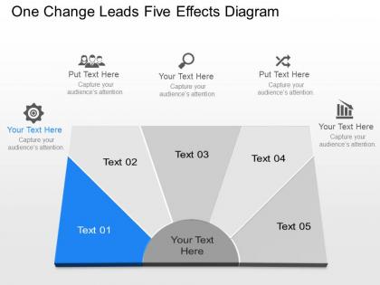 Pd one change leads five effects diagram powerpoint template slide