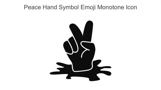 Peace Hand Symbol Emoji Monotone Icon In Powerpoint Pptx Png And Editable Eps Format