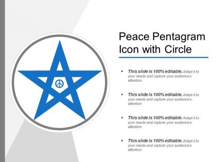 Peace pentagram icon with circle