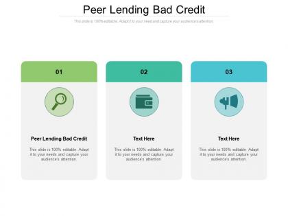 Peer lending bad credit ppt powerpoint presentation icon graphics template cpb