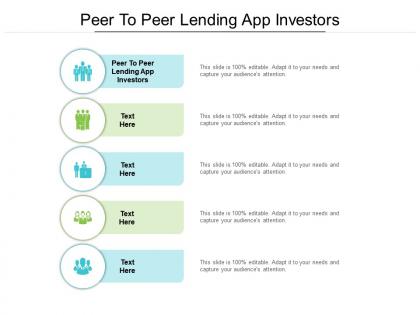Peer to peer lending app investors ppt powerpoint presentation show ideas cpb