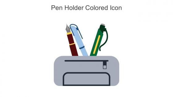 Pen Holder Colored Icon in powerpoint pptx png and editable eps format