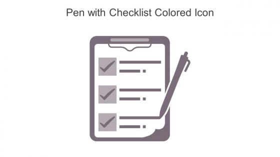 Pen With Checklist Colored Icon In Powerpoint Pptx Png And Editable Eps Format
