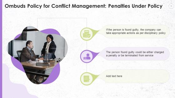 Penalties Under Ombuds Policy For Conflict Management Training Ppt