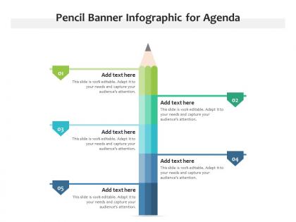 Pencil banner infographic for agenda