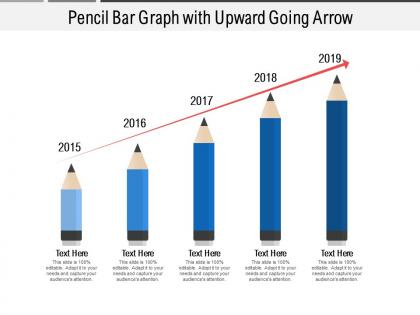 Pencil bar graph with upward going arrow