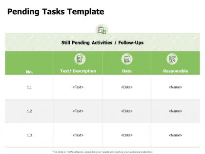 Pending tasks template ppt powerpoint presentation summary ideas