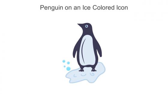 Penguin On An Ice Colored Icon In Powerpoint Pptx Png And Editable Eps Format