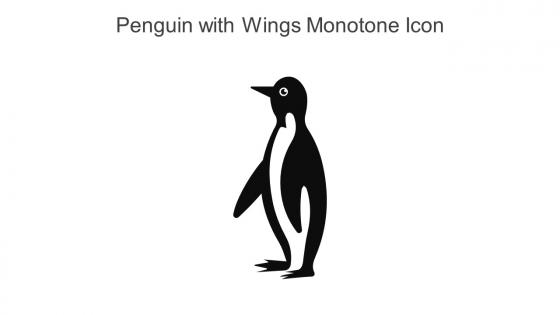 Penguin With Wings Monotone Icon In Powerpoint Pptx Png And Editable Eps Format