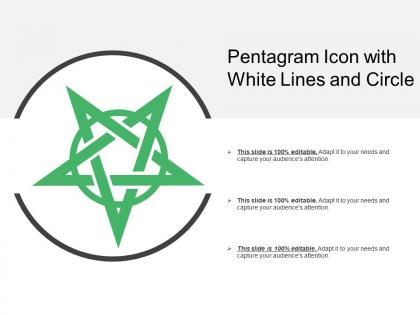 Pentagram icon with white lines and circle