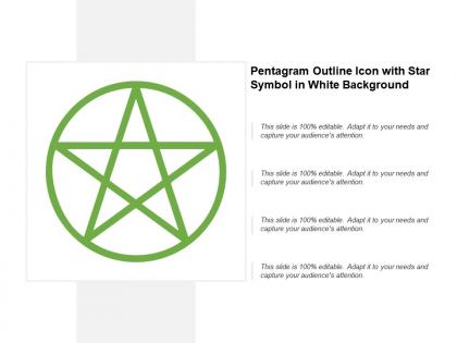 Pentagram outline icon with star symbol in white background