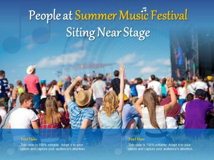 People at summer music festival siting near stage