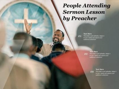 People attending sermon lesson by preacher