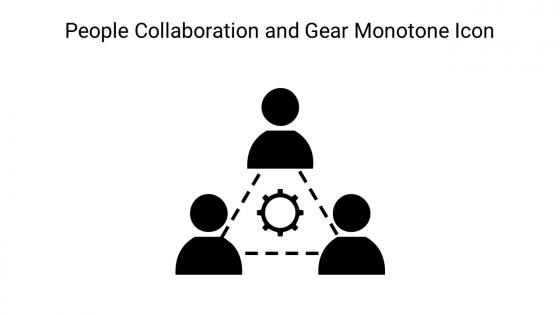 People Collaboration And Gear Monotone Icon In Powerpoint Pptx Png And Editable Eps Format