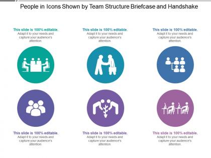 People in icons shown by team structure briefcase and handshake