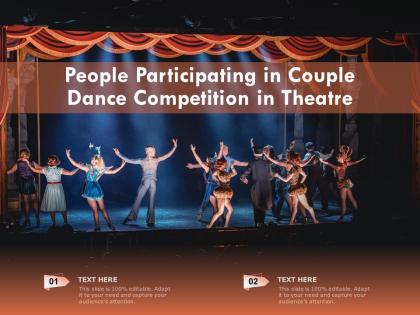 People participating in couple dance competition in theatre