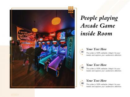 People playing arcade game inside room