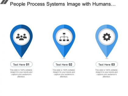 People process systems image with humans hierarchy and gear image