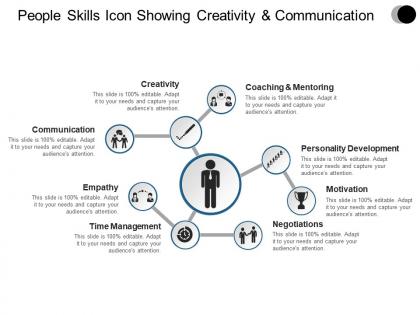 People skills icon showing creativity and communication