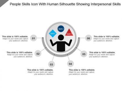 People skills icon with human silhouette showing interpersonal skills