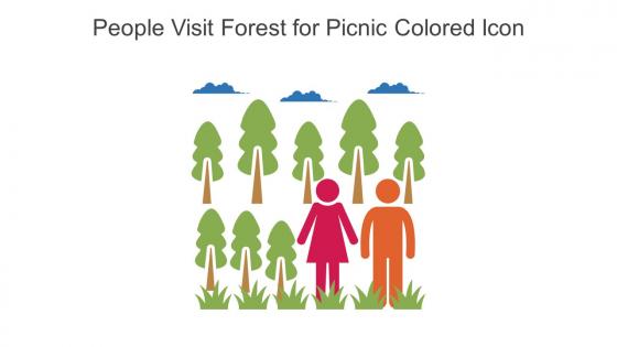 People Visit Forest For Picnic Colored Icon In Powerpoint Pptx Png And Editable Eps Format
