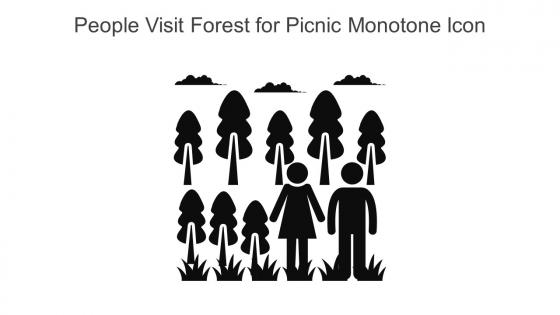 People Visit Forest For Picnic Monotone Icon In Powerpoint Pptx Png And Editable Eps Format