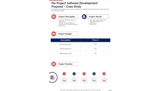 Per Project Software Development Proposal Case Study One Pager Sample Example Document