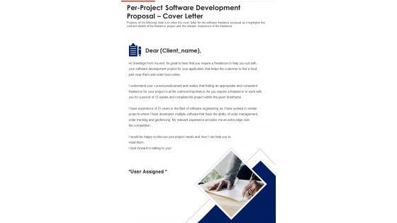 Per Project Software Development Proposal Cover Letter One Pager Sample Example Document