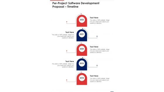 Per Project Software Development Proposal Timeline One Pager Sample Example Document