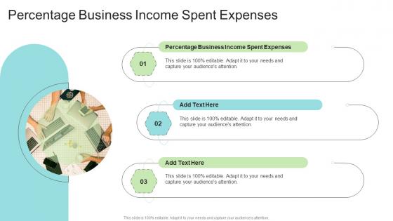Percentage Business Income Spent Expenses In Powerpoint And Google Slides Cpb