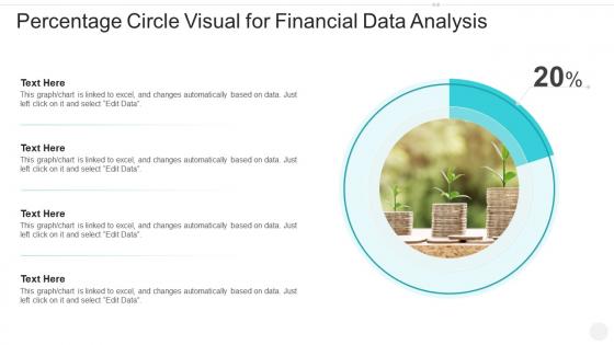 Percentage circle visual for financial data analysis infographic template