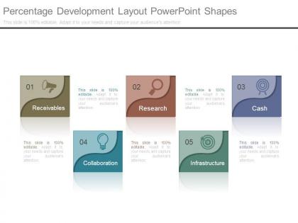 Percentage development layout powerpoint shapes