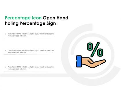 Percentage icon open hand holing percentage sign