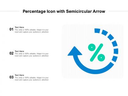 Percentage icon with semicircular arrow