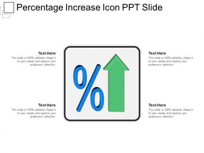 Percentage increase icon ppt slide