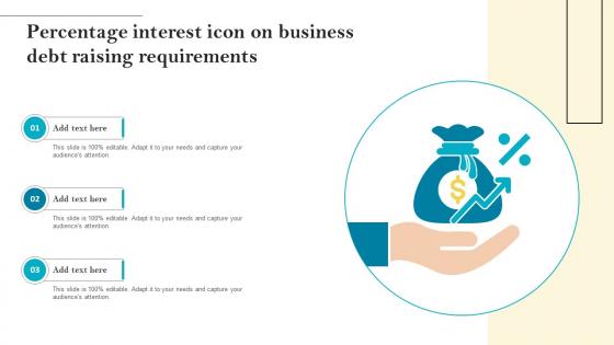 Percentage Interest Icon On Business Debt Raising Requirements