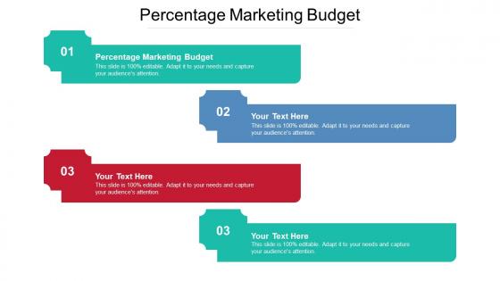 Percentage Marketing Budget Ppt Powerpoint Presentation Ideas Cpb