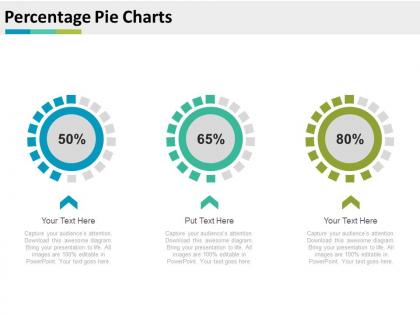 Percentage Pie Charts For Merger And Acquisitions Powerpoint Slides