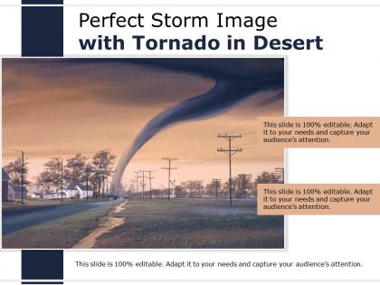 Perfect storm image with tornado in desert