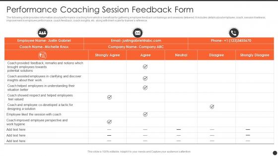 Performance Coaching Session Feedback Form