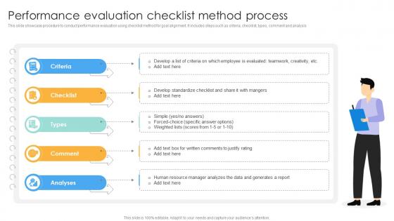 Performance Evaluation Checklist Method Process Performance Evaluation Strategies For Employee