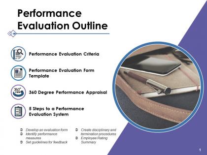 Performance evaluation outline ppt portfolio diagrams
