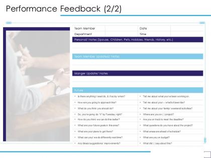 Performance feedback team member ppt powerpoint presentation model graphics example
