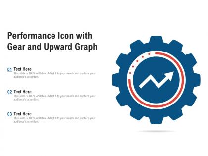 Performance icon with gear and upward graph